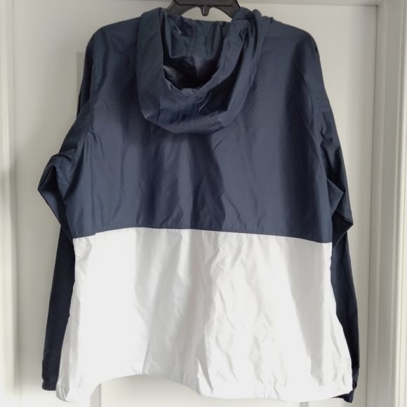 NWT XL Columbia Center Ridge Blue and White Colorblock Windbreaker Rain Jacket - Picture 2 of 14